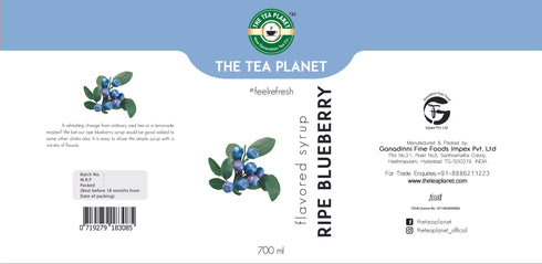 The Tea Planet Ripe Blueberry Syrup 700 ml